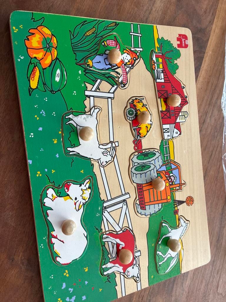 Houten boerderij puzzel Jumbo, Kinderen en Baby's, Speelgoed | Kinderpuzzels, 2 tot 4 jaar, Gebruikt, Ophalen of Verzenden, Van hout
