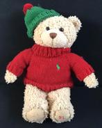 Schattige Ralph Lauren Polo Beer met trui en muts - 38 cm, Verzamelen, Beren en Cherished Teddies, Ophalen of Verzenden, Gebruikt
