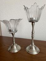 Tinnen waxinelichthouders, Antiek en Kunst, Antiek | Glas en Kristal, Ophalen