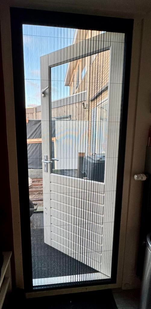 Plisséhordeur antraciet hordeur plissé hor, Ophalen, Kunststof, 80 tot 100 cm, Hordeur