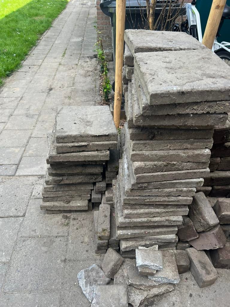 Gratis tuintegels, Tuin en Terras, Tegels en Klinkers, Ophalen, Zo goed als nieuw, Beton, Terrastegels