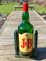 Vintage grote lege j&b whiskey whisky fles in houder, Ophalen of Verzenden