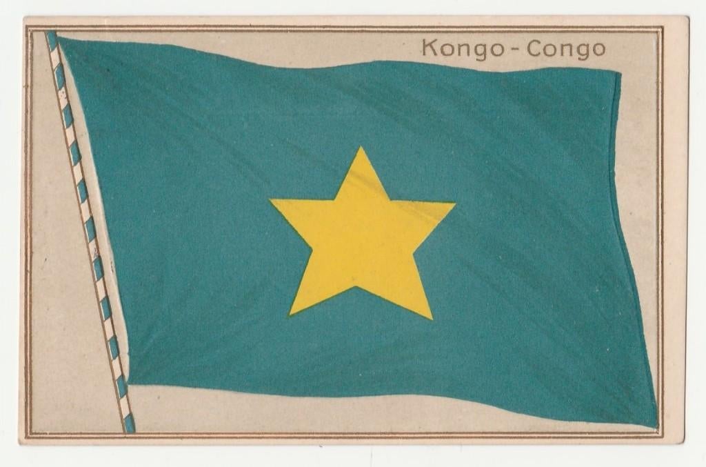 Vlaggen.  Reliëfkaart.  Kongo  -  Congo., Verzenden, Voor 1920, Gelopen, Overige thema's