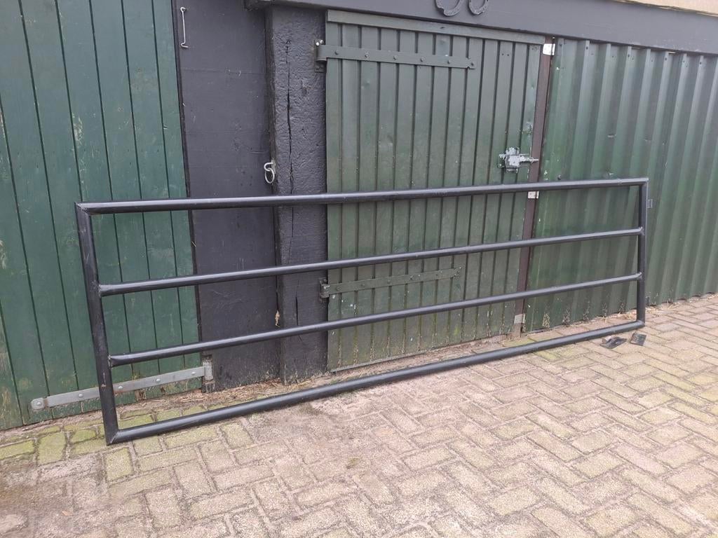 Weilandhek 300x90 cm, zwart, dikke stalen buizen, Ophalen, Gebruikt, IJzer, Overige typen