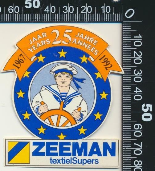 Sticker: Zeeman - 25 Jaar (2), Verzamelen, Stickers, Zo goed als nieuw, Bedrijf of Vereniging, Ophalen of Verzenden