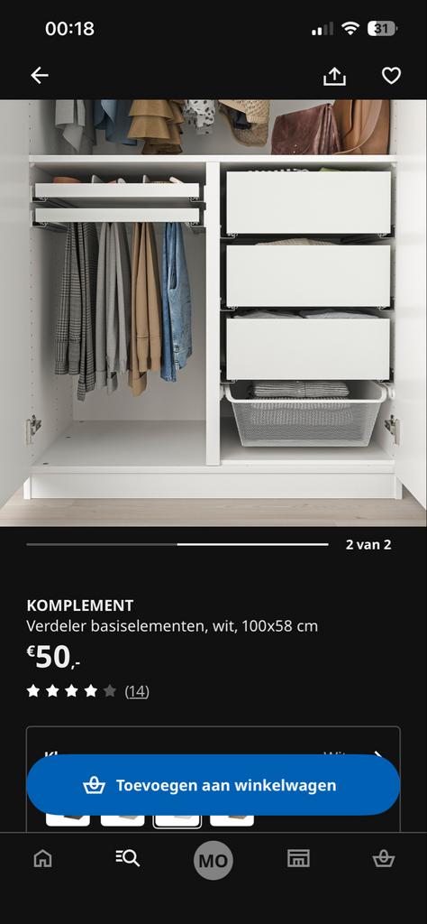 Ikea Komplement diverse pax kast onderdelen, Ophalen, Met plank(en), 50 tot 100 cm, Zo goed als nieuw