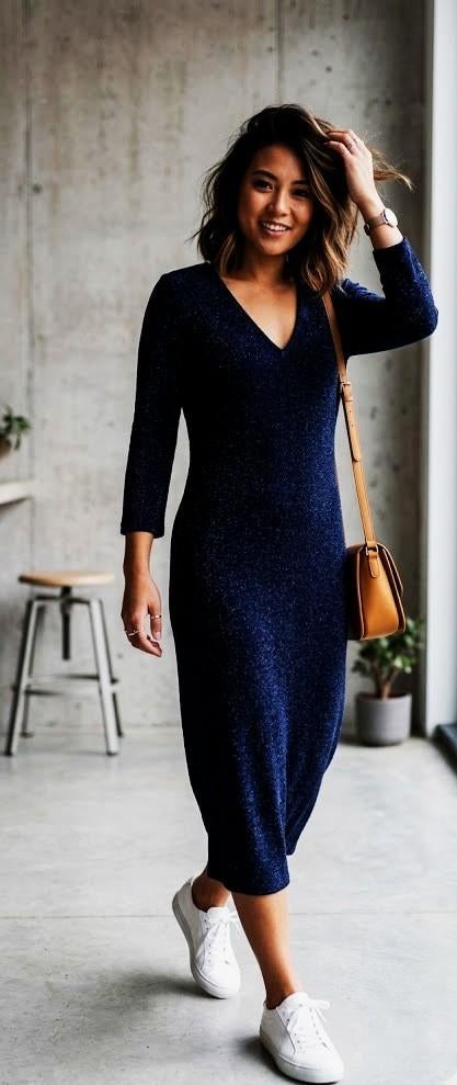 jurk La Dress, Kleding | Dames, Jurken, Maat 46/48 (XL) of groter, Zo goed als nieuw, LaDress, Onder de knie