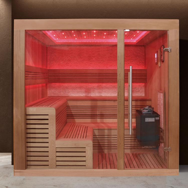 LUXE FINSE RED CEDAR SAUNA | 200X180 | 9KW | NATUURSTEEN