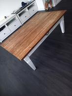 Wit met bruine salontafel, 120 x 74,5 x 46, Huis en Inrichting, Tafels | Salontafels, Ophalen, Gebruikt, 100 tot 150 cm, 50 tot 100 cm