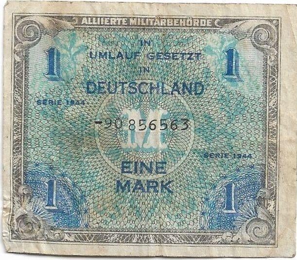 Duitsland 1 mark 1944 Geallieerde bezetting, Ophalen of Verzenden, Duitsland, Los biljet