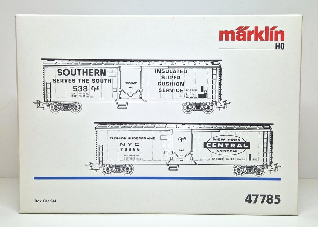 Märklin H0 47785 wagonset / US Box Car set, nieuwstaat., Hobby en Vrije tijd, Modeltreinen | H0, Wisselstroom, Ophalen of Verzenden
