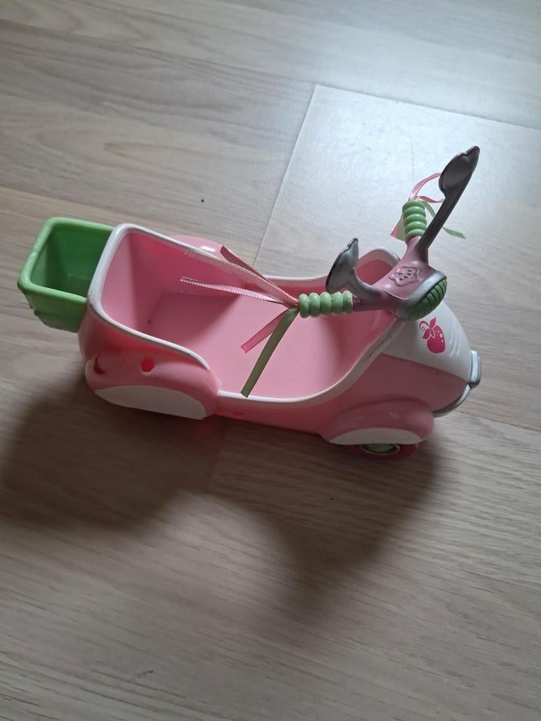Roze speelgoed scooter met aanhanger voor poppen, Ophalen of Verzenden, Gebruikt