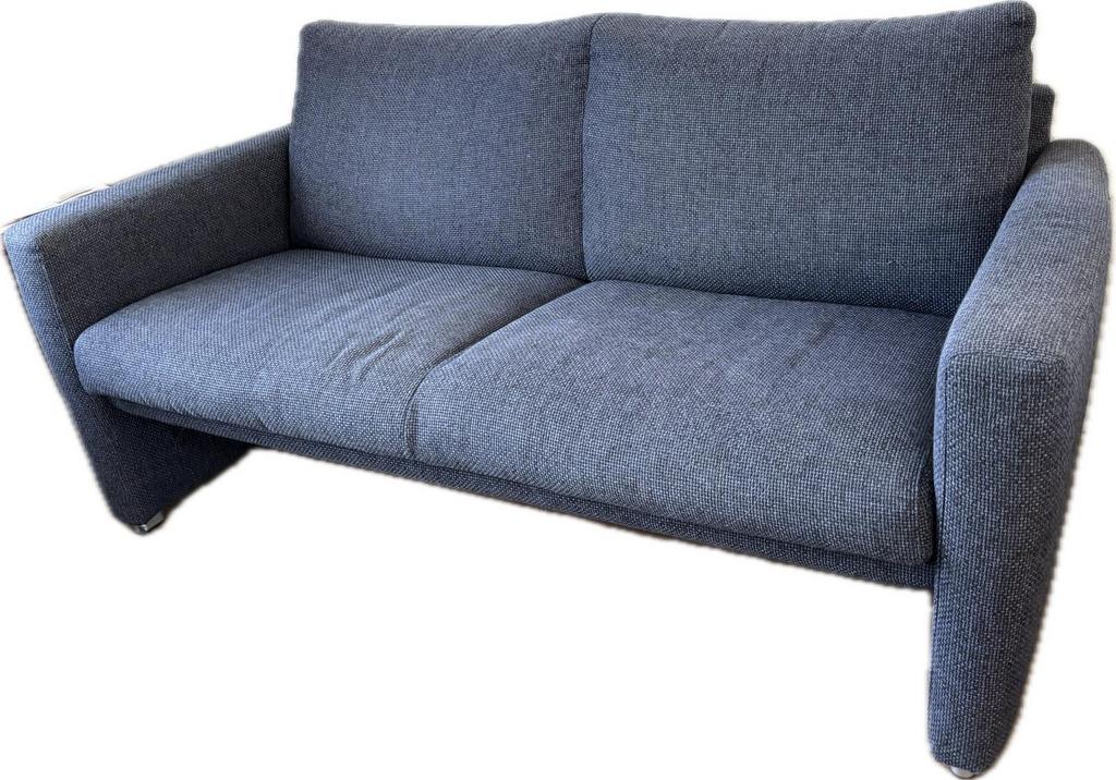 Comfortabele tweezitsbank in blauwe stof, Huis en Inrichting, Banken | Bankstellen, Ophalen, Gebruikt, 150 tot 200 cm, Tweepersoons