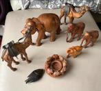 Houten Dierenbeeldjes Collectie: Olifanten & Kamelen, Verzamelen, Beelden en Beeldjes, Verzenden, Gebruikt, Dier