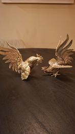 2 verzilverde hanen, Verzamelen, Beelden en Beeldjes, Ophalen of Verzenden, Zo goed als nieuw, Dier