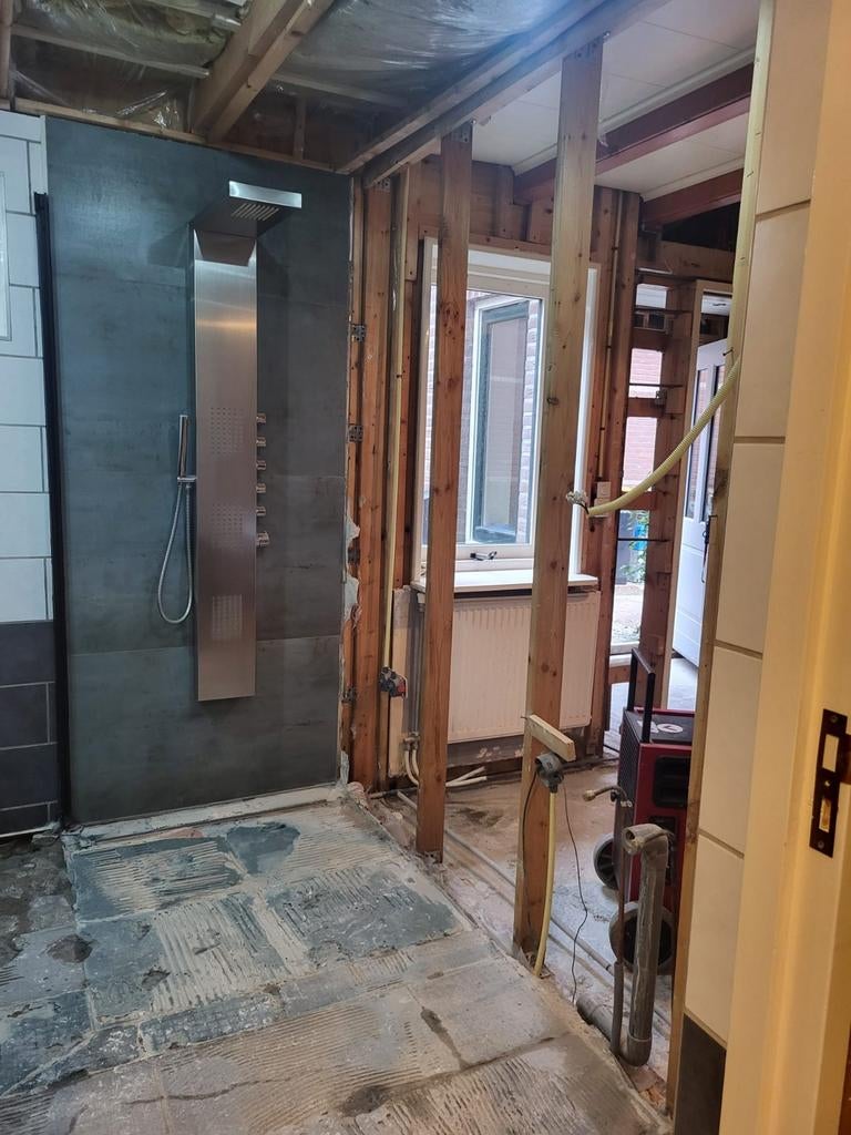 Douche paneel rvs met massage jets en handdouche, Ophalen