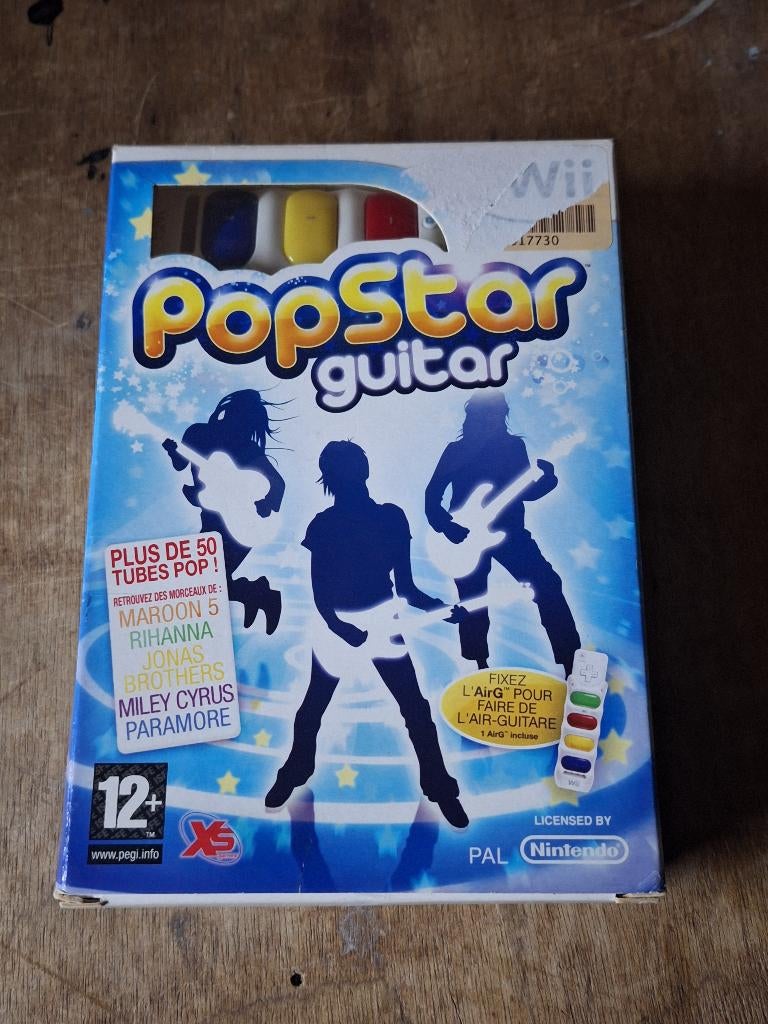 Nintendo Wii Popstar Guitar in original box + remote cover, Spelcomputers en Games, Games | Nintendo Wii, Muziek, 1 speler, Ophalen of Verzenden