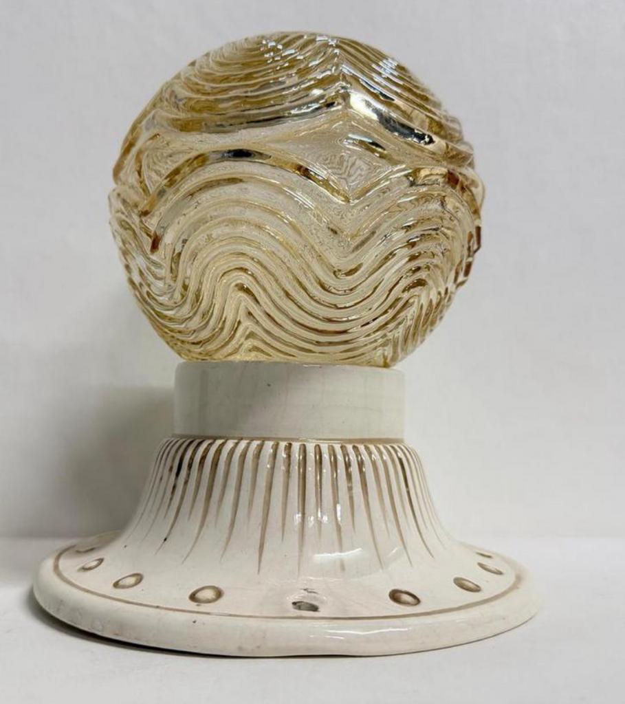 Art Nouveau goud met crème antieke lamp jaren ‘20, Antiek en Kunst, Ophalen of Verzenden