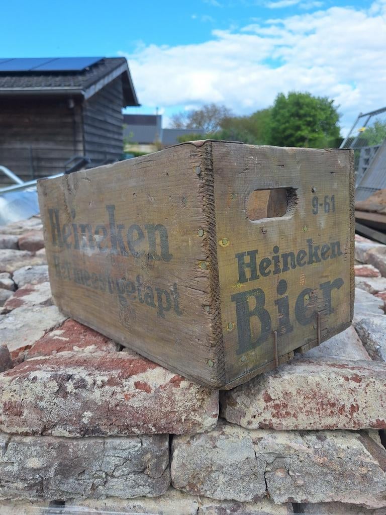 Vintage Heineken Houten Krat - Decoratief en Authentiek, Minder dan 50 cm, Gebruikt, Minder dan 50 cm, Ophalen of Verzenden