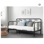 Bedbank uitschuifbaar, Zwart, Tweepersoons, Ophalen of Verzenden, Overige maten