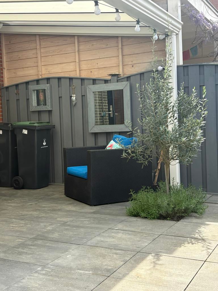 Loungeset met Blauwe Kussens, Gebruikt, Meer dan 8 zitplaatsen, Ophalen of Verzenden, Loungeset