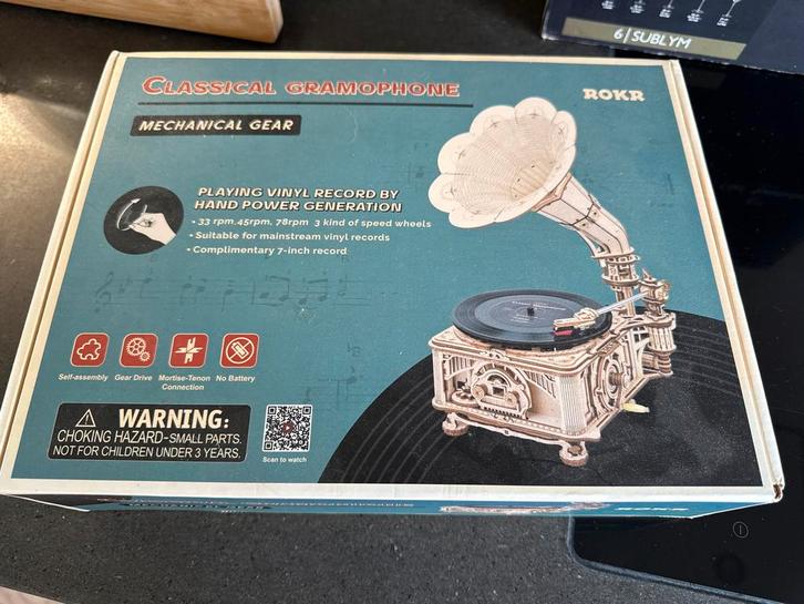 ROKR Bouwpakket Klassieke Grammofoon - Houten Model, Hobby en Vrije tijd, Modelbouw | Overige, Nieuw, Groter dan 1:32, Ophalen
