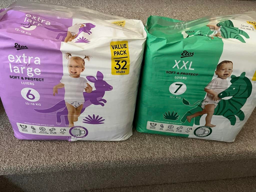T.e.a.b nieuw Etos luiers maat 6 en maat 7, Ophalen of Verzenden, Nieuw