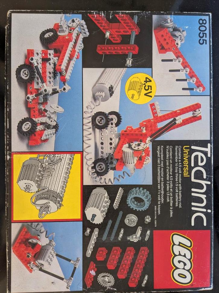 Vintage Lego Technic 8055 Universal Set met Motor, Kinderen en Baby's, Speelgoed | Duplo en Lego, Gebruikt, Ophalen of Verzenden
