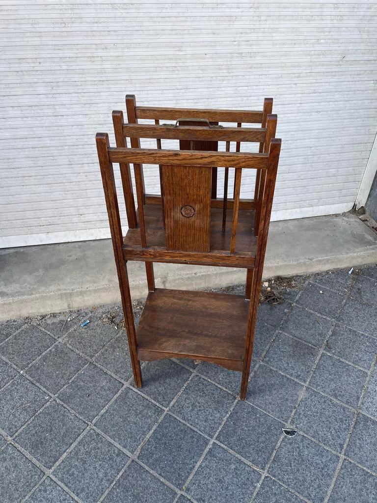 Art Deco Houten Lectuurbak / Tijdschriftenrek, Ophalen of Verzenden, Gebruikt