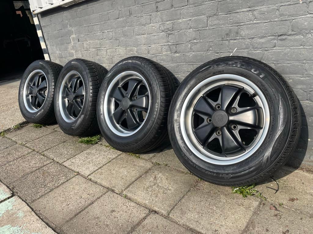 *** Mooie set Porsche Fuchs (replica) velgen in nette staat, Auto-onderdelen, Banden en Velgen, Banden en Velgen, Zomerbanden
