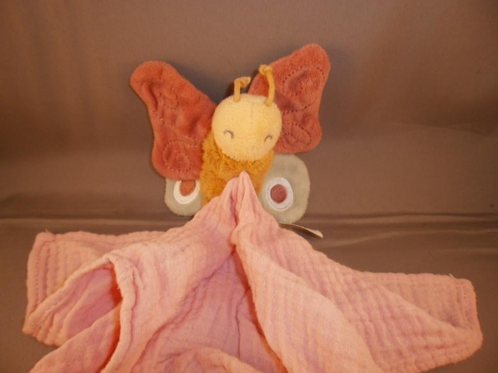 little Dutch vlinder velours doek katoen oud roze 27x25 en, Kinderen en Baby's, Speelgoed | Knuffels en Pluche, Overige karakters