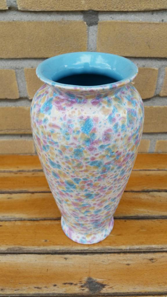 Vintage Scheurich vaas West Germany multicolor, Overige kleuren, Aardewerk of Porselein, Ophalen of Verzenden, Zo goed als nieuw