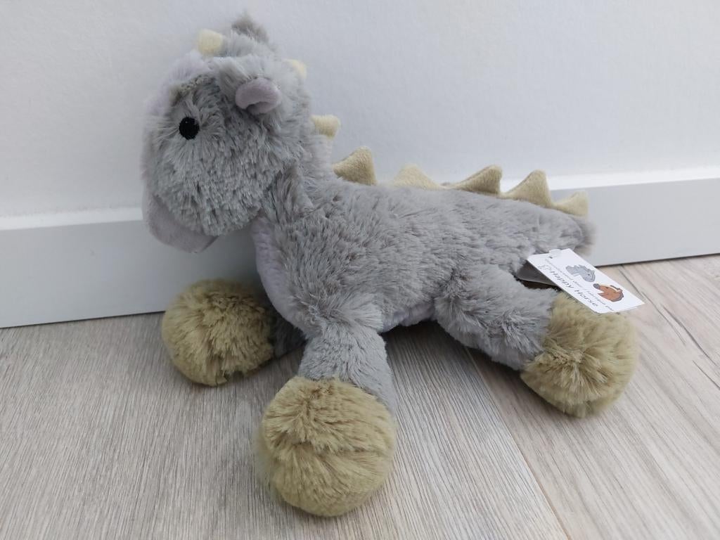 Nieuw! Knuffel happy horse draak dragon grijs L1808, Ophalen of Verzenden, Zo goed als nieuw, Overige typen