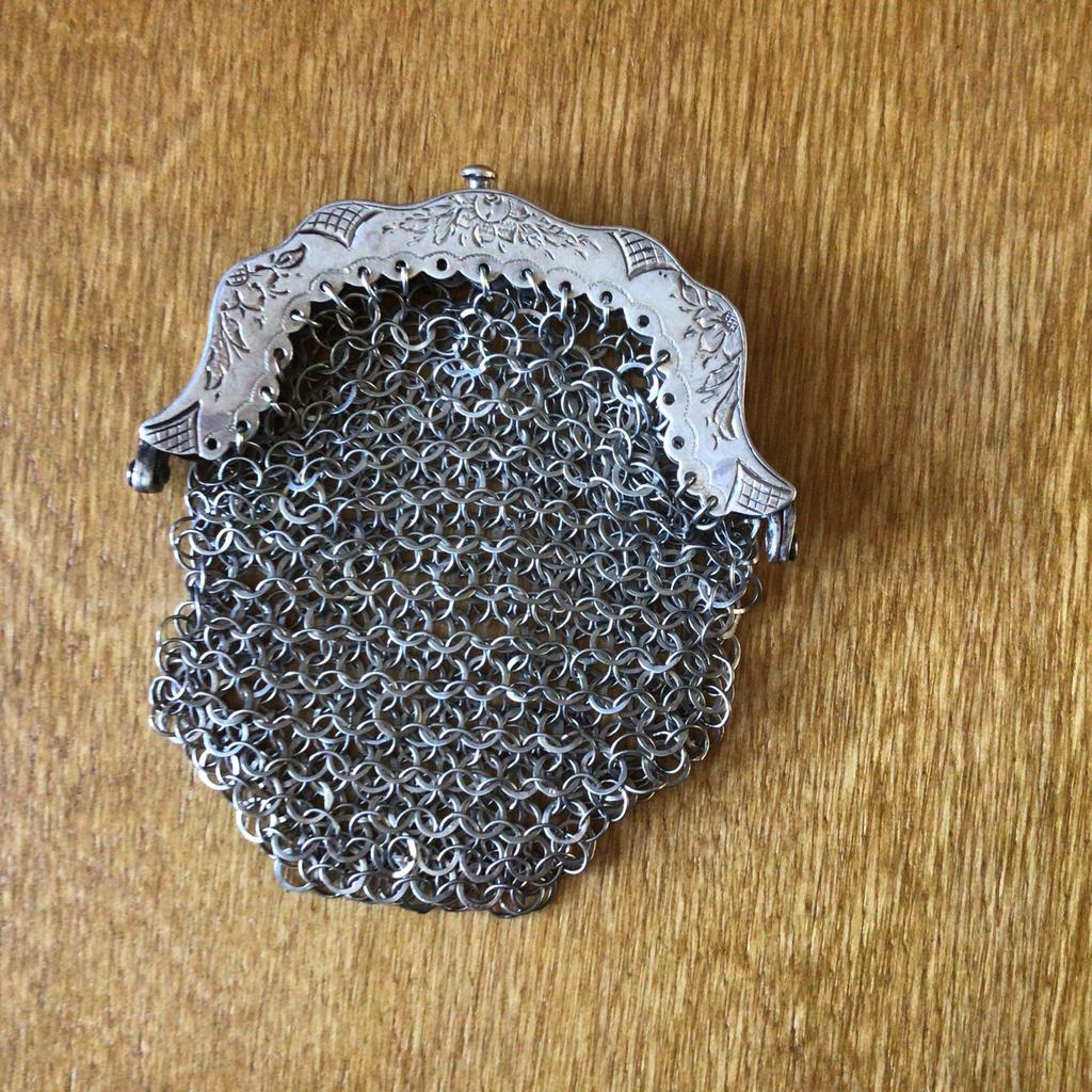 Oud antiek beursje, Antiek en Kunst, Ophalen of Verzenden, Zilver