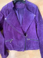 Nieuw suède kort jasje paars maat XL Leren jas maat 44, Kostuum of Pak, Zwart, Maat 42/44 (L), Nieuw