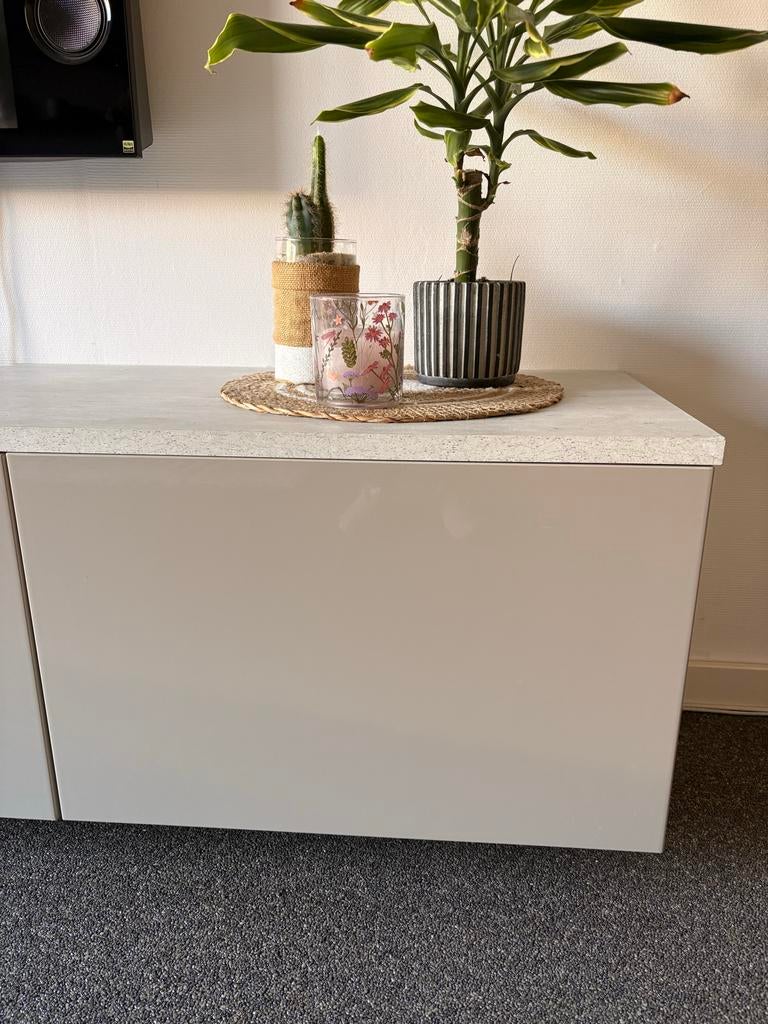 Set van 4 besta ikea kastdeurtjes - Beige 60x38, Ophalen, Overige materialen, Gebruikt, 50 tot 100 cm