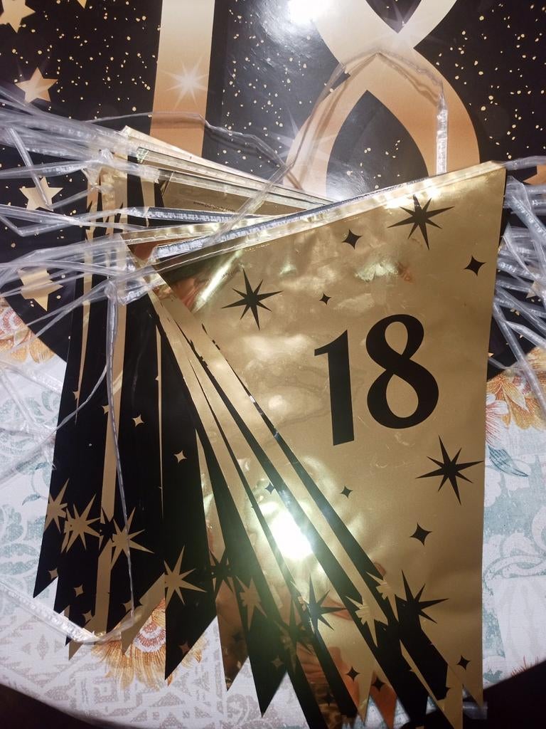 Versieringen 18 jaar, Hobby en Vrije tijd, Feestartikelen, Ophalen of Verzenden, Gebruikt, Versiering, Verjaardag