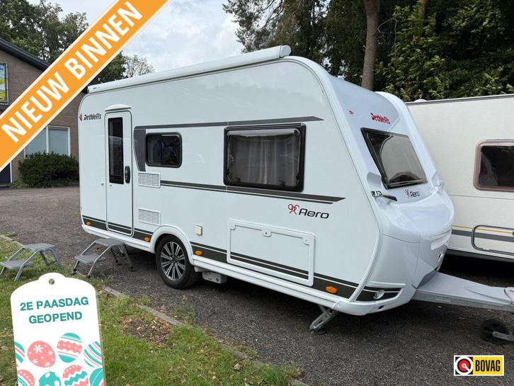 Dethleffs Aero 410 QS thule luifel, mover, Caravans en Kamperen, Caravans, tot en met 4, 1000 - 1250 kg, Treinzit, Dethleffs, Dwarsbed
