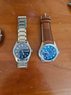 Twee fawler Polshorloges - Staal en Leer, Ophalen of Verzenden