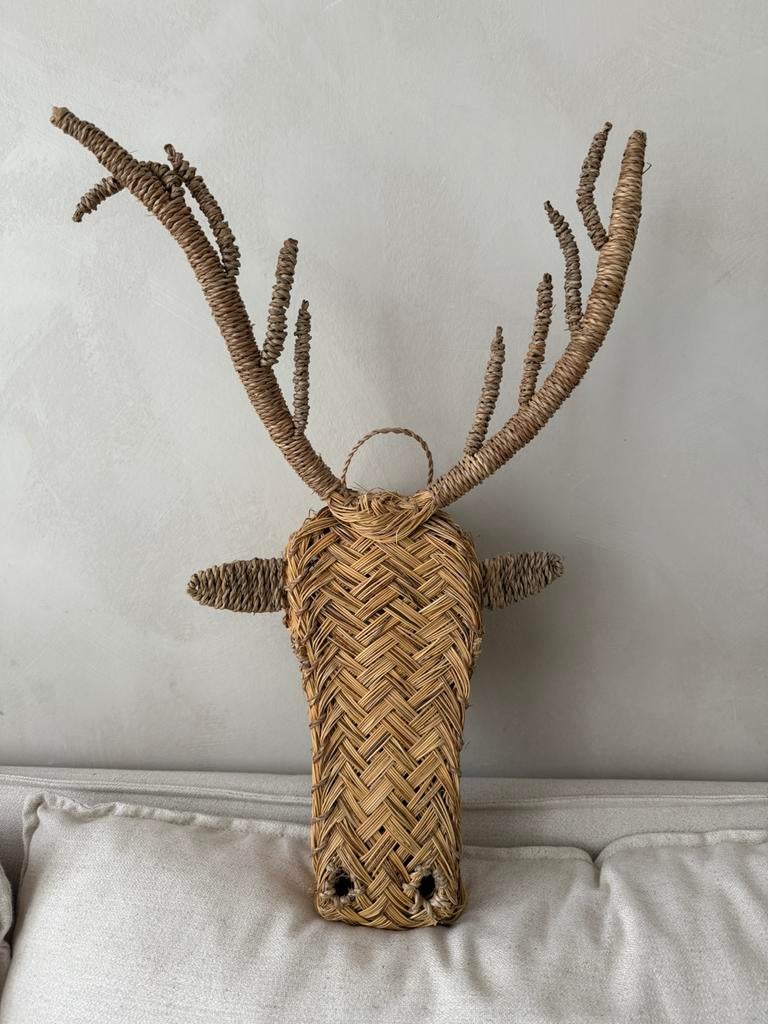 Marokkaanse Rieten rendier decoratie, Ophalen of Verzenden, Zo goed als nieuw