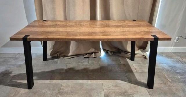 Haco Booster Eettafel - Lamulux Old Teak -190  90, Zo goed als nieuw, Vijf personen of meer, 150 tot 200 cm, Modern