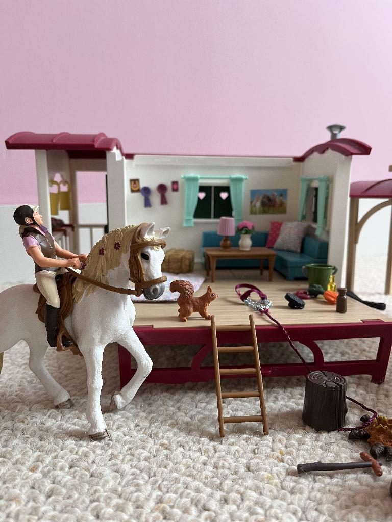 Schleich Horse Club Woonwagen Set, Ophalen of Verzenden, Gebruikt