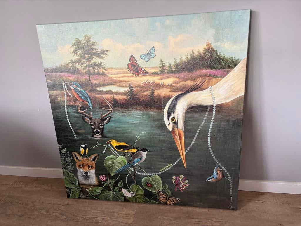 Doek van Jet - Schilderij met Dieren en Natuur, Ophalen