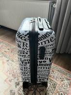Kleine trolley koffer met wereldsteden print, Ophalen, 20 tot 30 cm, Wit, Minder dan 40 cm