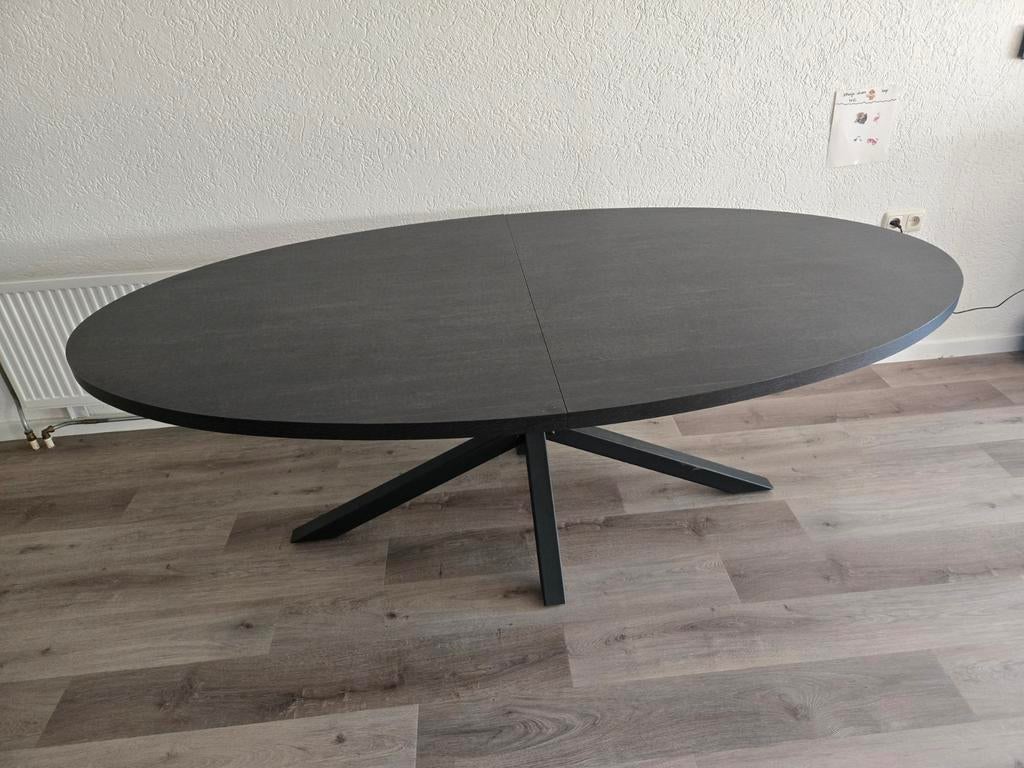 Ovale eettafel uitschuifbaar, Huis en Inrichting, Ophalen, 200 cm of meer, 50 tot 100 cm, Zo goed als nieuw
