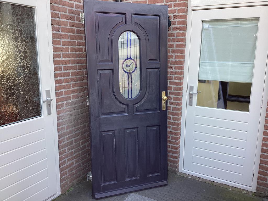 Hardhouten Voordeur Rechtsdraaiend Thermopane 211,5x93x4cm, Ophalen of Verzenden, 200 tot 215 cm, Glas, Buitendeur