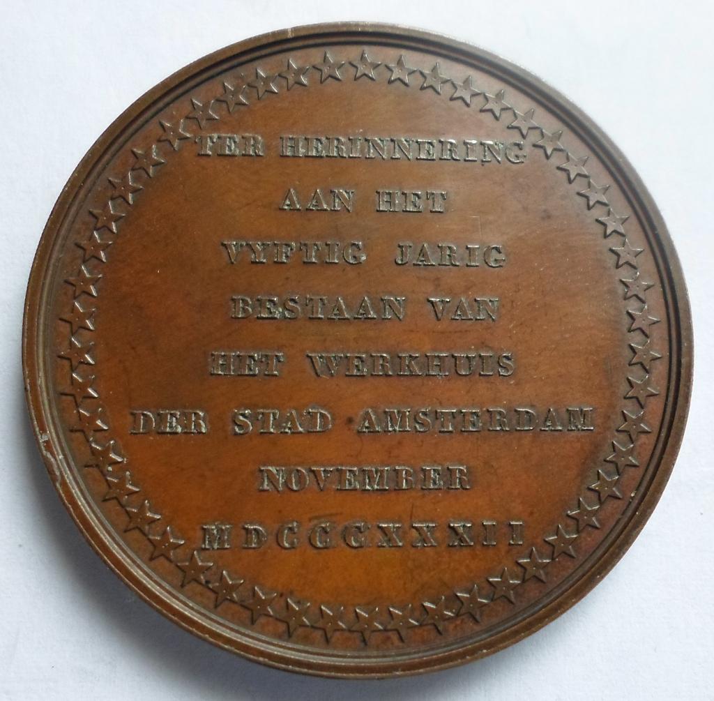 Amsterdam - Penning 50 jarig bestaan werkhuis 1832.(35), Verzenden, Brons, Nederland
