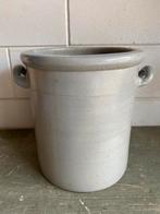 Oude Franse grote grespot 33 cm gres pot oren aardewerk, Ophalen