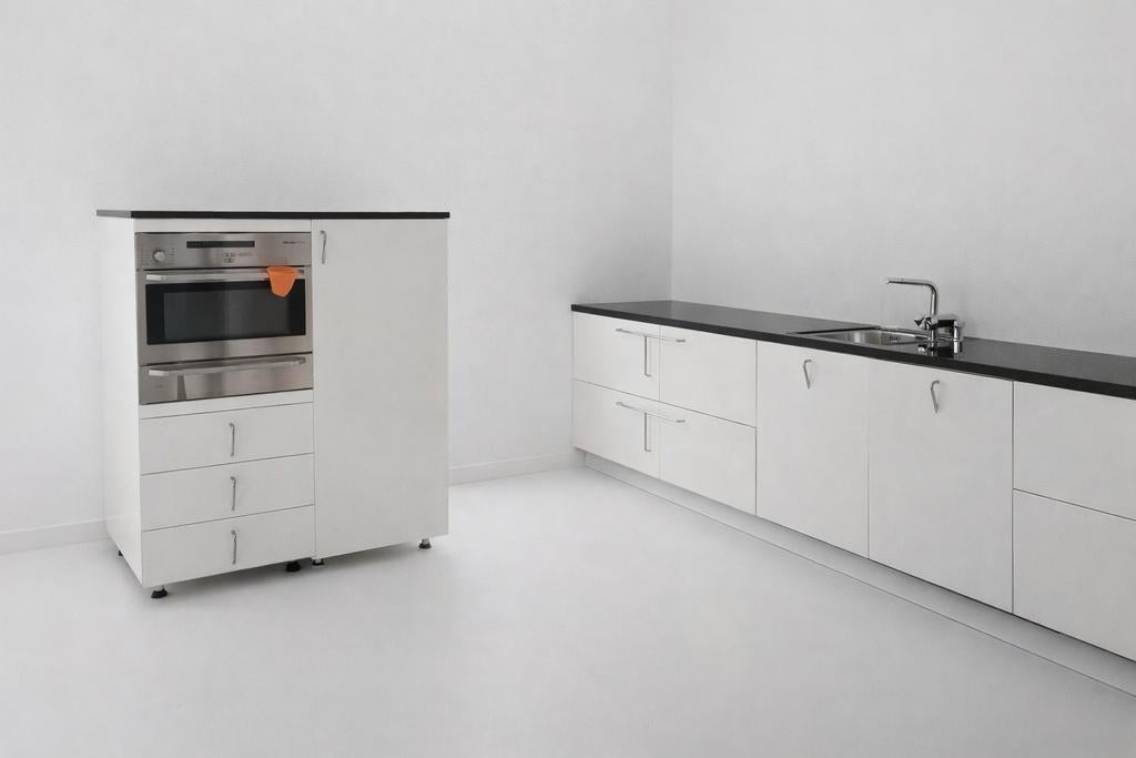 Italiaanse design keuken Schiffini wit hoog | Zelf uitbouwen, Ophalen, Wit, Graniet of Steen, Dubbelwandige keuken