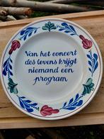 Bord met spreuk. Boerenbont., Antiek en Kunst, Ophalen of Verzenden